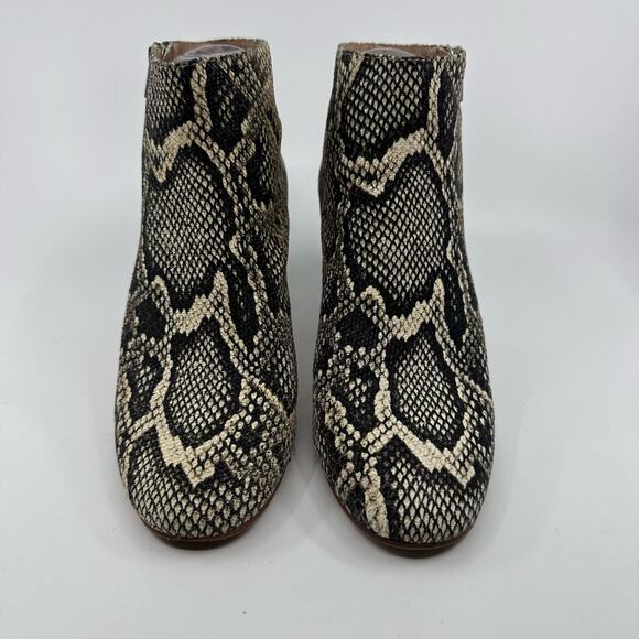 Loeffler Randall Faux Snakeskin Ankle Boots WMN US6.5 Block Heel Zippered Bootie - Picture 4 of 6